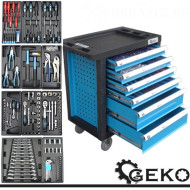 Оборудвана количка за инструменти 6 чекмеджета, 245 части, GEKO G10831 Оборудвана количка за инструменти 6 чекмеджета, 245 части, GEKO G10831