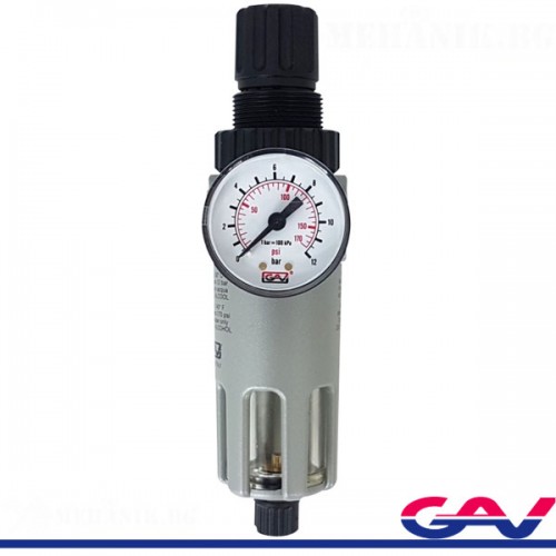 Пневмo група 1/4'' GAV FRL 180, редуктор+филтър+омаслител Пневмo група 1/4'' GAV FRL 180, редуктор+филтър+омаслител