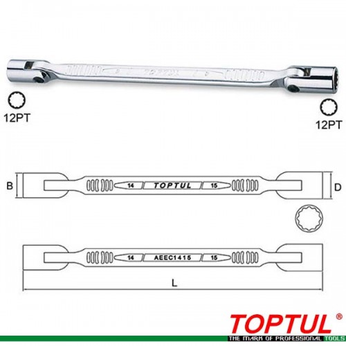 Ключ шарнирен 17x19мм TOPTUL