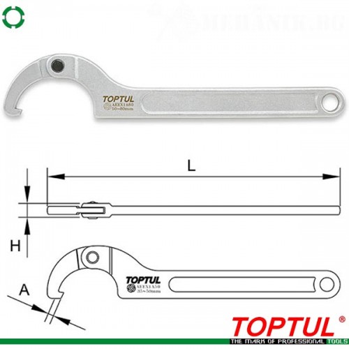 Секторен ключ за кръгли шлицови гайки 80-120мм TOPTUL AEEX1AA2