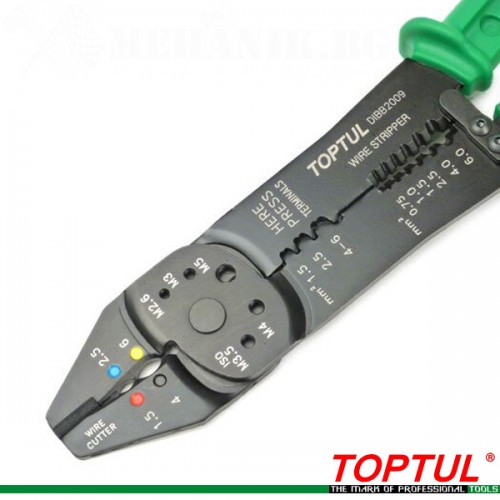 Клещи за кримпване и заголване на кабели TOPTUL DIBB2009 Клещи за кримпване и заголване на кабели TOPTUL DIBB2009