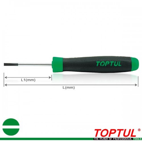 Отвертка права мини 0.25x1.2x50, TOPTUL, FАIB1B05