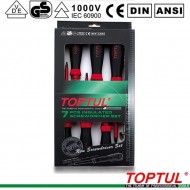 Комплект изолирани отвертки 1000V TOPTUL 7 части Комплект изолирани отвертки 1000V TOPTUL 7 части