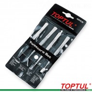 Комплект пинсети, права, извита, отваряща, плоска,, TOPTUL JGAA0411