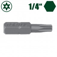 Накрайник бит 1/4 Torx с отвор T15 Накрайник бит 1/4 Torx с отвор T15