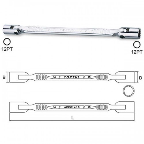 Ключ шарнирен 14x15мм TOPTUL
