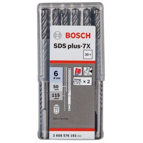 Bosch Свредлa SDS plus 7X  30 бр 6x50x115mm - 2608576192 - Свредла за перфоратори и къртачи