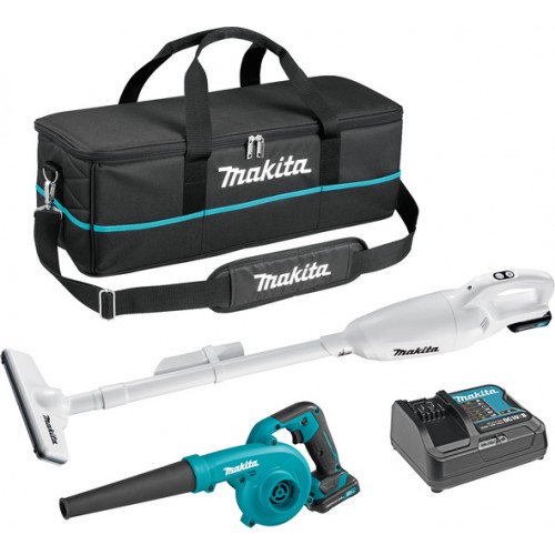 MAKITA CLX245SAX1 АКУМУЛАТОРЕН КОМПЛЕКТ CXT ПРАХОСМУКАЧКА CL108FD ВЪЗДУХОДУВКА UB100D + БАТЕРИЯ И ЗАРЯДНО - CLX245SAX1 - Прахосмукачки - Акумулаторни