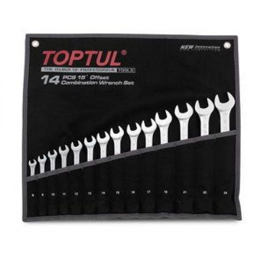 TOPTUL - Комплект звездогаечни ключове, матирани 8-24 mm
