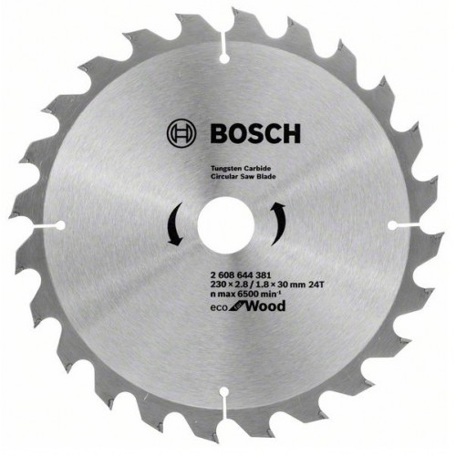 BOSCH Циркулярен Диск ECO for WOOD 230x2.8/1.8x30 24T - 2608644381 - Консумативи за циркуляри