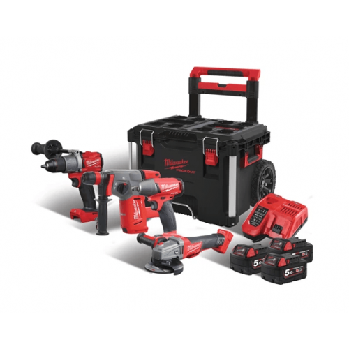 MILWAUKEE M18FPP4A-503P КОМПЛЕКТ АКУМУЛАТОРНИ МАШИНИ 18V Li-Ion - 4933471148 - Гайковерти