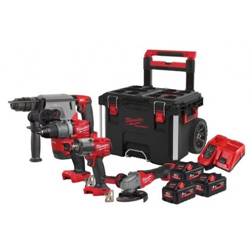 MILWAUKEE M18FPP4A2-533P АКУМУЛАТОРЕН КОМПЛЕКТ 4 МАШИНИ + 3 БАТЕРИИ POWER PACK - 4933479535 - Гайковерти - Акумулаторни