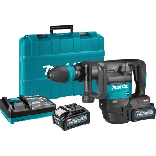 MAKITA HM001GM201 АКУМУЛАТОРЕН КЪРТАЧ 40V 4Ah x 2 + КУФАР С ИНСТРУМЕНТИ - HM001GM201SET - Перфоратори SDS MAX - Професионални