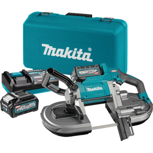 Makita Лентова отрезна машина PB002GM201 2x4.0 Ah и зарядно Makita Лентова отрезна машина PB002GM201 2x4.0 Ah и зарядно