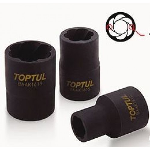 TOPTUL - Вложки за повредени болтове, 1/2
