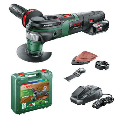 Bosch Акумулаторен мултифункционален инструмент AdvancedMulti 18 с 1x2.5Ah Bosch Акумулаторен мултифункционален инструмент AdvancedMulti 18 с 1x2.5Ah
