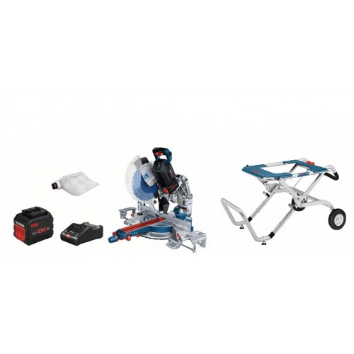 Bosch GCM 18V-305 GDC Акумулаторен настолен циркуляр 2x12.0Ah + Работна маса GTA 60 W Bosch GCM 18V-305 GDC Акумулаторен настолен циркуляр 2x12.0Ah + Работна маса GTA 60 W