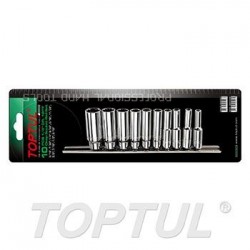 TOPTUL - Комлект 1/4“ вложки дванадесетостен, дълбоки, инчови TOPTUL - Комлект 1/4“ вложки дванадесетостен, дълбоки, инчови