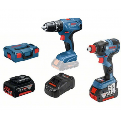 Bosch Акумулаторен ударен гайковерт GDX 18V-200 C 2x5.0 + L-BoXx + Акумулаторен винтоверт GSB 18V-21