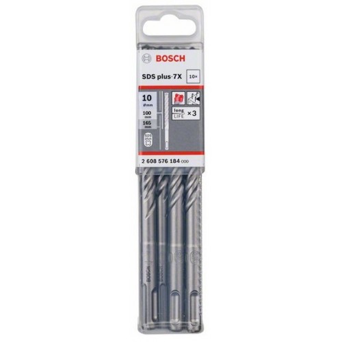 Bosch Свредлa SDS plus 7X  10 бр 10x100x165mm - 2608576184 - Свредла за перфоратори и къртачи