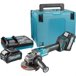 Makita АКУМУЛАТОРЕН ЪГЛОШЛАЙФ 40V 125mm 2x4.0Ah + КУФАР С ИНСТРУМЕНТИ