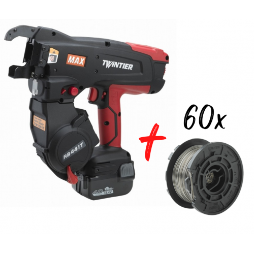 MAX Инструмент за връзване на арматура RB 441 T CE + Подарък 60 ролки тел