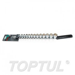 TOPTUL -  Комплект 3/8“  вложки - дванадесетостен,13 бр.