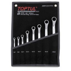 TOPTUL - Комплект звездогаечни ключове тип лула, матирани, 8 броя.