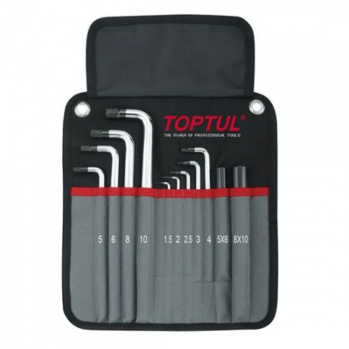 TOPTUL - Комплект Г-образни шестостени, усилени 11 бр. TOPTUL - Комплект Г-образни шестостени, усилени 11 бр.