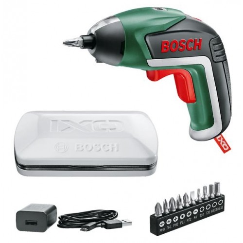 Bosch Акумулаторна отвертка IXO V - 06039A8020 - Малкият „великан‟ на Bosch Ергономична конструкция на ръкохватката за няколко положения на хващане Мощен светодиод или за фокусирано в една точка или Bosch Акумулаторна отвертка IXO V - 06039A8020 - IXO COLLECTION
