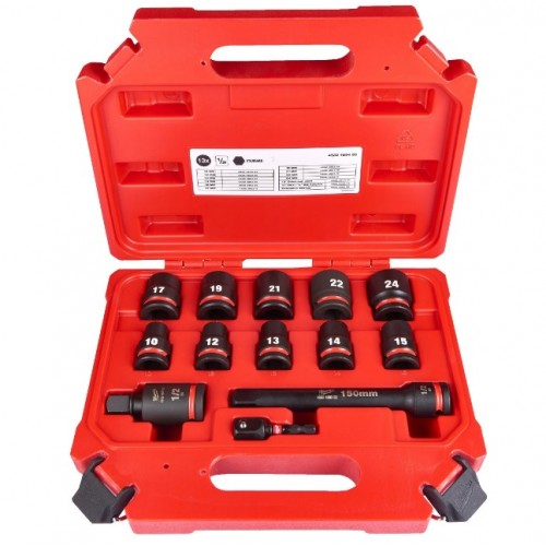 MILWAUKEE КОМПЛЕКТ УДАРНИ ВЛОЖКИ 1/2 SHOCKWAVE 13 БР. MILWAUKEE КОМПЛЕКТ УДАРНИ ВЛОЖКИ 1/2 SHOCKWAVE 13 БР.