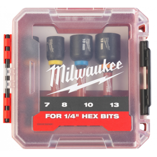 MILWAUKEE КОМПЛЕКТ УДАРНИ ВЛОЖКИ 1/4'' 4 БР. 7/8/10/13 MILWAUKEE КОМПЛЕКТ УДАРНИ ВЛОЖКИ 1/4'' 4 БР. 7/8/10/13