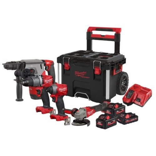 MILWAUKEE M18FPP4B2-533P АКУМУЛАТОРЕН КОМПЛЕКТ 4 МАШИНИ + 3 БАТЕРИИ POWER PACK - 4933479536 - Перфоратори - Акумулаторни