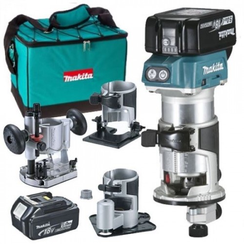 Акумулаторна челна фреза Makita DRT50RFEX3 - 18 V/3.0Ah Li-Ion - DRT50RFEX3 - Фрези - Професионални