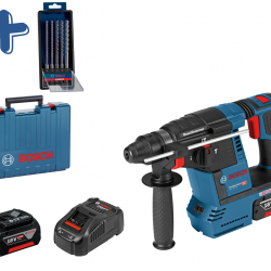 АКУМУЛАТОРЕН ПЕРФОРАТОР BOSCH GBH 18V-26 + 2X6.0AH + куфар + ПОДАРЪЦИ