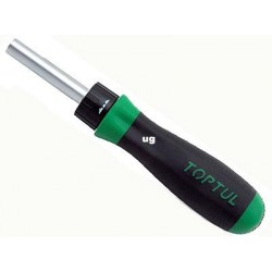 TOPTUL - Тресчотна отвертка с магнит 1/4", L=55 mm.