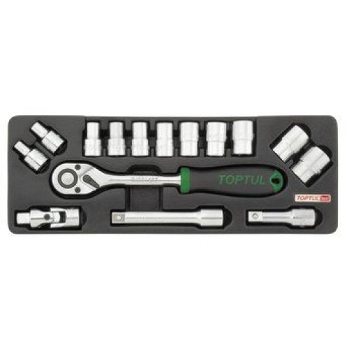 TOPTUL - Комплект 15 части, 1/2" (за инструментална количка) TOPTUL - Комплект 15 части, 1/2" (за инструментална количка)