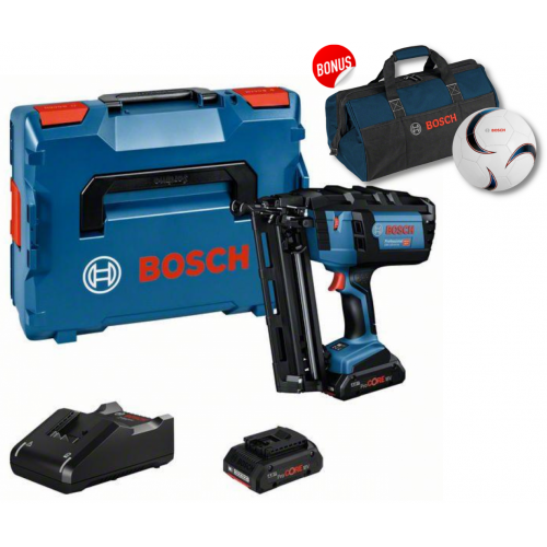 Bosch Акумулаторен пистолет за пирони GNH 18V-64 M 2x4.0 Ah в L-BOXX + ПОДАРЪК ТОПКА И ЧАНТА BOSCH Bosch Акумулаторен пистолет за пирони GNH 18V-64 M 2x4.0 Ah в L-BOXX + ПОДАРЪК ТОПКА И ЧАНТА BOSCH