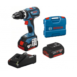 Bosch Акумулаторен ударно-пробивен винтоверт GSB 18V-EC 2x5.0 Ah и зарядно в L-CASE
