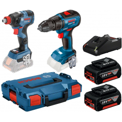 Bosch Акумулаторен комплект Винтоверт GSR 18V-50 + Ударен гайковерт GDX 18V-200 + 2 Батерии 4 Ah и Зарядно в L-BOXX Bosch Акумулаторен комплект Винтоверт GSR 18V-50 + Ударен гайковерт GDX 18V-200 + 2 Батерии 4 Ah и Зарядно в L-BOXX