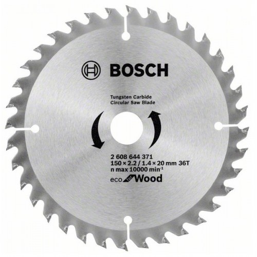 BOSCH Циркулярен Диск ECO for WOOD 150x2.2/1.4x20 36T - 2608644371 - Консумативи за циркуляри