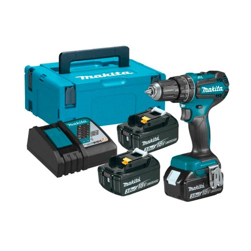 Makita Акумулаторен ударен винтоверт DHP485RF3J 3x3.0Ah Зарядно В Куфар - DHP485RF3J -