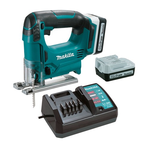 Makita Акумулаторен прободен трион JV143DWE 14.4V 2X1.3 Ah зарядно и куфар - JV143DWE - Прободни триони (зегета) - Акумулаторни