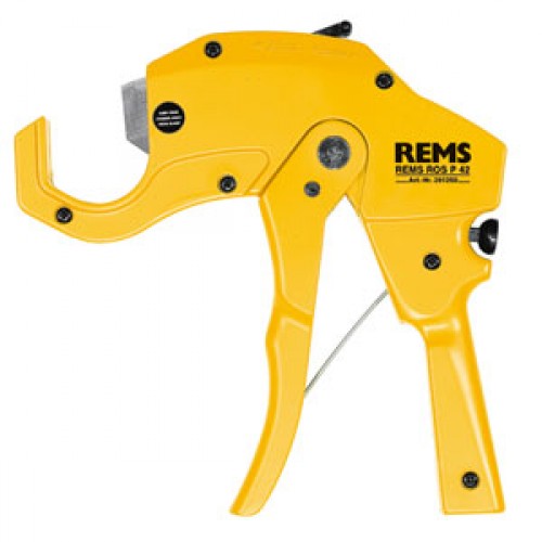 REMS ROS P 42 НОЖИЦА ЗА ТРЪБИ - 291250R - REMS ROS P 42 са удобни ножици за чисто и бързо рязане на пластмасови и комбинирани тръби. Моделът е със скоростен обратен ход. За тръби с размери до REMS ROS P 42 НОЖИЦА ЗА ТРЪБИ - 291250R - Машини за обработка на тръби