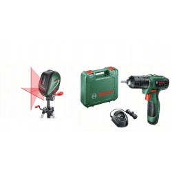 Bosch Лазерен нивелир UniversalLevel 3 (комплект със статив) + Акумулаторен винтоверт EasyDrill 1200 Bosch Лазерен нивелир UniversalLevel 3 (комплект със статив) + Акумулаторен винтоверт EasyDrill 1200
