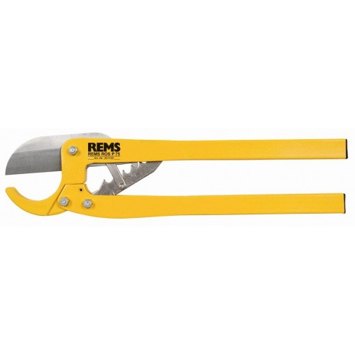 REMS ROS P 75 НОЖИЦА ЗА ПЛАСМАСОВИ ТРЪБИ - 291100R - Качествени ножици за чисто, бързо рязане на тръбите.Стабилна изработка от алуминий.Правоъгълен разрез с гладки ръбове посредством точната опора на тръ REMS ROS P 75 НОЖИЦА ЗА ПЛАСМАСОВИ ТРЪБИ - 291100R - Машини за обработка на тръби