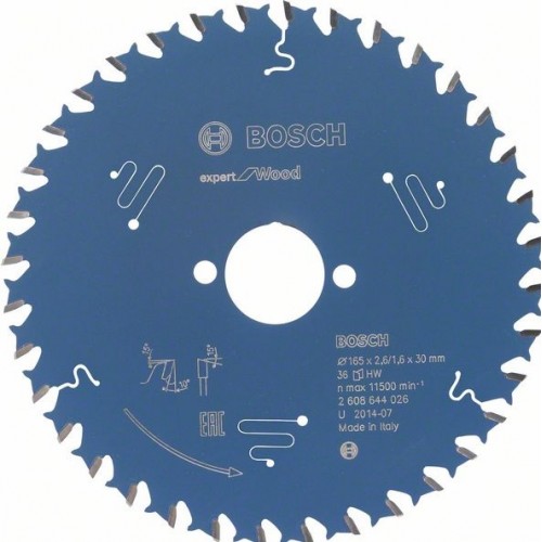 BOSCH Циркулярен диск Expert for Wood 165x30x2.6-36T - 2608644026 - Консумативи за циркуляри