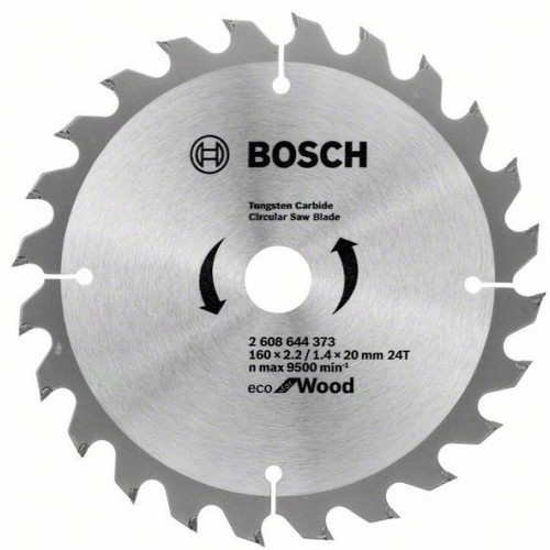 BOSCH Циркулярен Диск ECO for WOOD 160x2.2/1.4x20 24T - 2608644373 - Консумативи за циркуляри