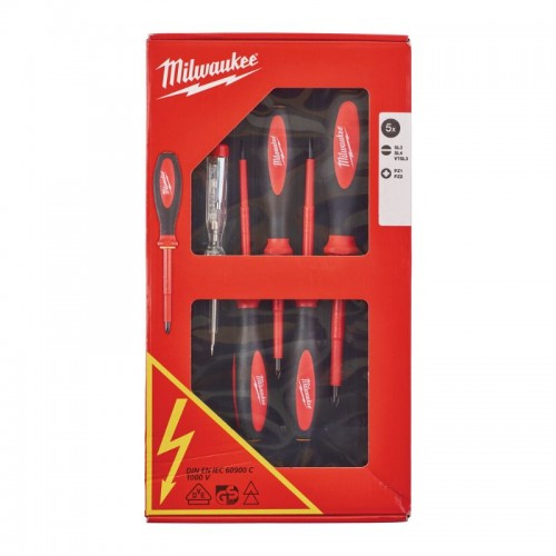 MILWAUKEE КОМПЛЕКТ ОТВЕРТКИ 5 БР. VDE S - 4932464066 - Отвертки и накрайници