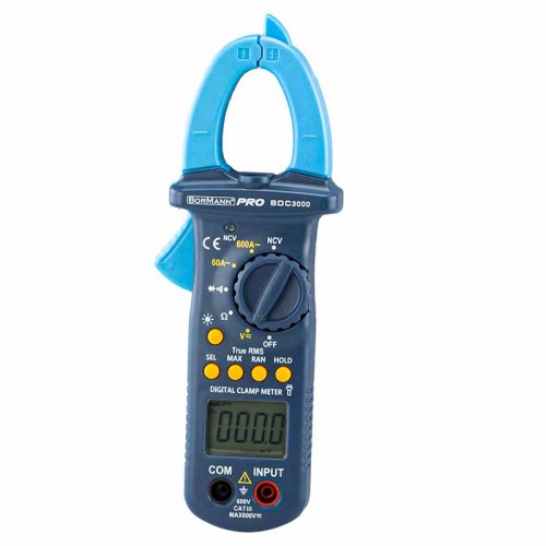 BORMANN BDC3000 АМПЕРКЛЕЩИ 600 V - BDC3000 - Включва тестови проводници. С калъф за носене. LCD дисплей с подсветка и предно фенерче. DCV : 0-600V ±1.0% ACV : 0-600V ±1.2% ACA : 2-20-200-6 BORMANN BDC3000 АМПЕРКЛЕЩИ 600 V - BDC3000 - Специализирани инструменти-Хоби
